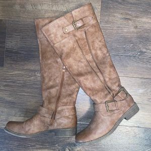 JustFab Brown Leather Boots